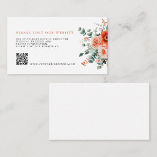 Carte D'accompagnement Verona Sunset Bright Orange Moderne Mariage Floral