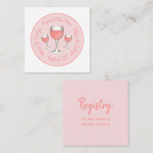 Carte D'accompagnement Verre rose Rosé Blush Mariage Fête des mariées