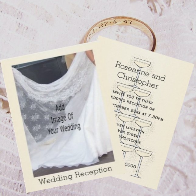 Carte D'accompagnement Verres à Champagne Réception de Mariage (Créateur téléchargé)