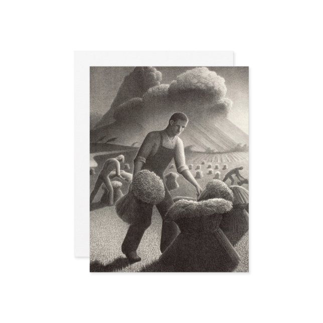 Carte D'accompagnement Vers la tempête par Grant Wood (Devant/Arrière en situation)