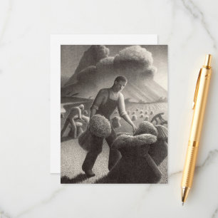 Carte D'accompagnement Vers la tempête par Grant Wood