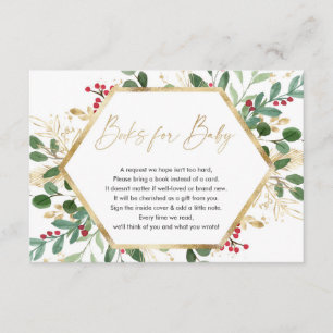 Carte D'accompagnement vert doré de Noël rouge pour bébé enclos