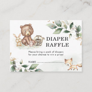 Carte D'accompagnement Vert doux Baby shower de bois Déchets Raffle E