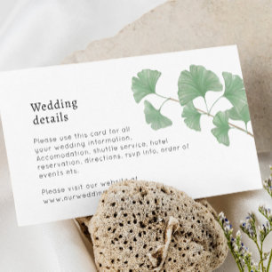 Carte D'accompagnement Vert moderne Ginkgo Feuille Boho Aquarelle