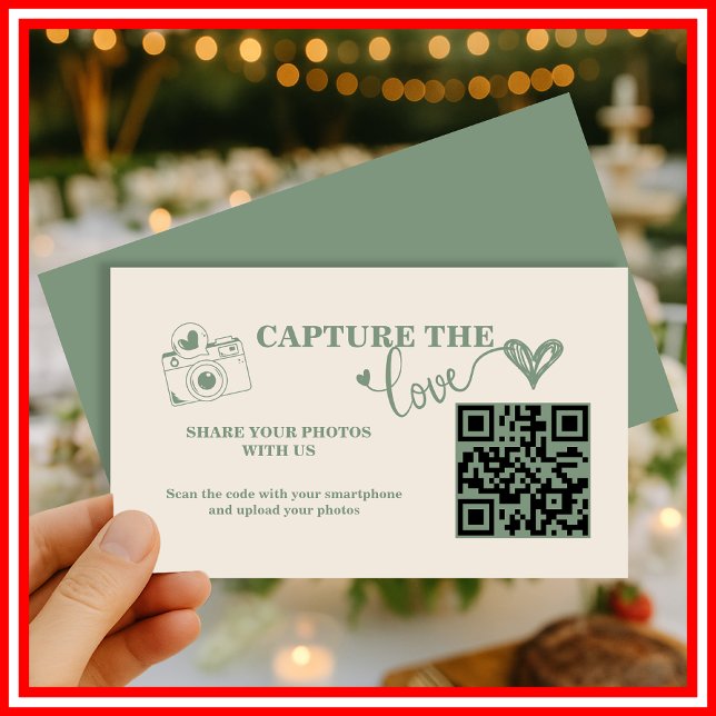 Carte D'accompagnement Vert Sauge | Capturez le code QR de mariage de l'a (Créateur téléchargé)