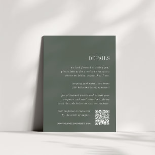 Carte D'accompagnement Vert thym   Détails du Mariage tout-en-un