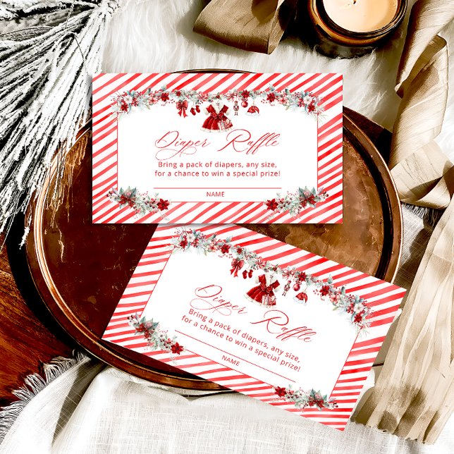 Carte D'accompagnement Vêtements de bébé Raffle de couches de Noël (Créateur téléchargé)