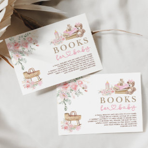 Carte D'accompagnement Vêtements de bébé rose floral Livres pour bébé fil
