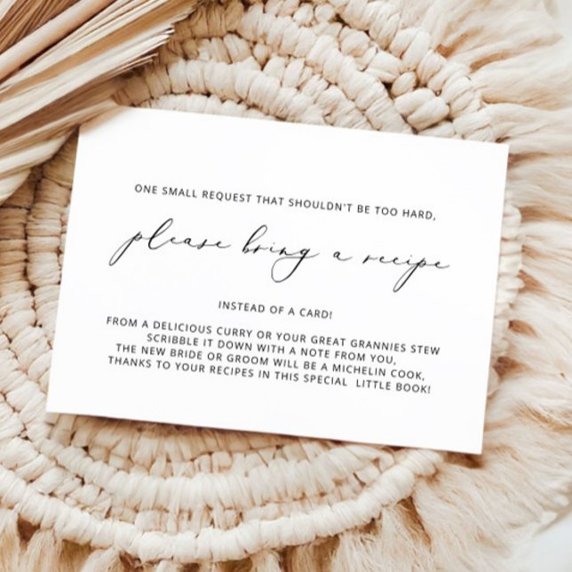 Carte D'accompagnement Veuillez apporter une Fête des mariées de recette (Créateur téléchargé)