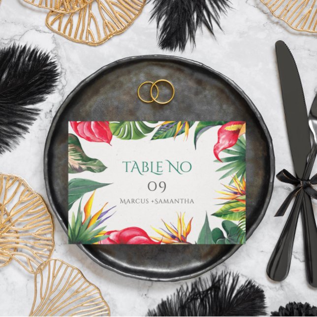 Carte D'accompagnement Vibe Tropicale Cadre Fleurs Colorées (Créateur téléchargé)