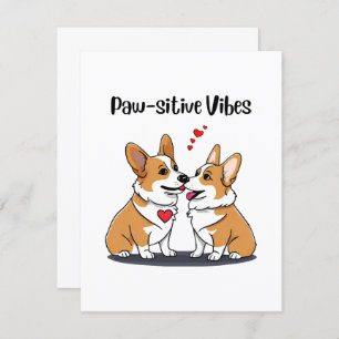 Carte D'accompagnement Vibes Corgis en amour
