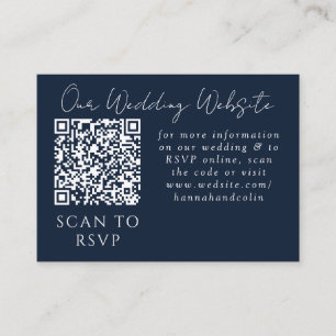Carte D'accompagnement Vibrant Bleu Orange Rouge Botanique Web QR RSVP