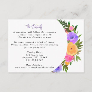 Carte D'accompagnement Vibrant Décontracté Magenta Violet Jaune