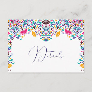 Carte D'accompagnement Vibrant mexicaine Fiesta Style Mariage arc-en-ciel