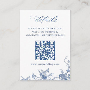 Carte D'accompagnement Victorian Dusty Blue French Garden Code QR Détails
