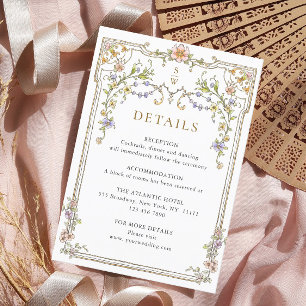 Carte D'accompagnement Victorian Ornate Grace Floral Détails du Mariage