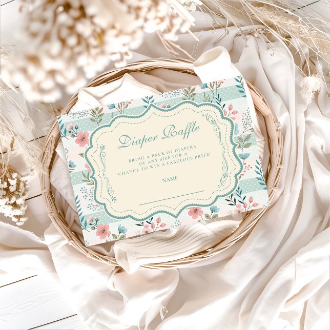 Carte D'accompagnement Victorian Rose Lattice Diapper Raffle (Créateur téléchargé)