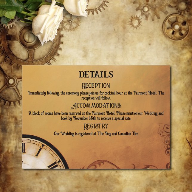 Carte D'accompagnement Victorian Steampunk Elegance Mariage (Créateur téléchargé)