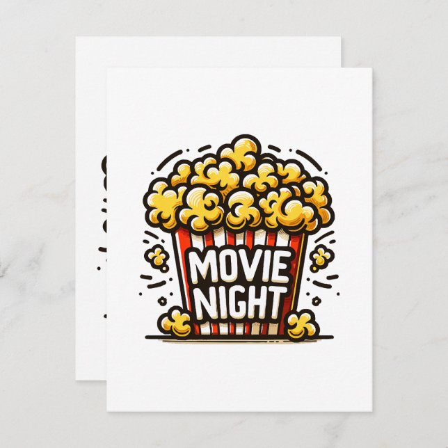 Carte D'accompagnement Vidéo Night Delight Jouer Popcorn (Devant / Derrière)