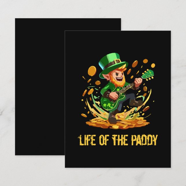 Carte D'accompagnement Vie du paddy, jour de la Saint-Patrick (Devant / Derrière)