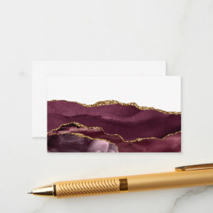 Carte D'accompagnement Vin Marbre Rouge Agate Golden Parties scintillant