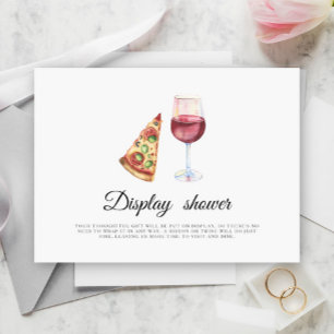 Carte D'accompagnement Vin & Pizza Douche d'affichage
