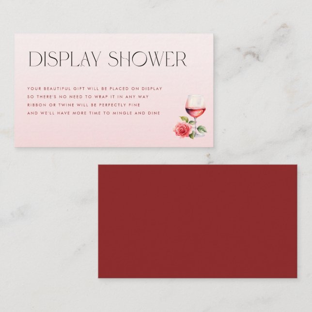 Carte D'accompagnement Vino Avant Vows Vin Affichage Fête des mariées de  (Devant / Derrière)