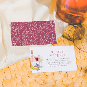 Carte D'accompagnement Vino Avant Vows Vin Dégustation Fête des mariées