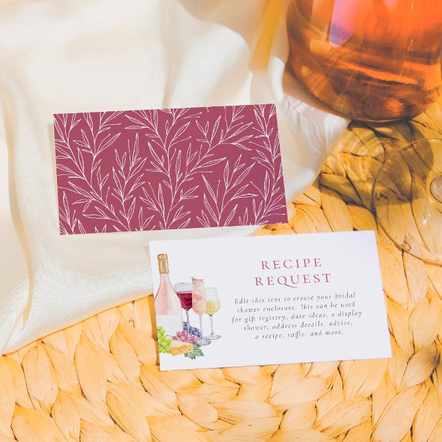 Carte D'accompagnement Vino Avant Vows Vin Dégustation Fête des mariées (Créateur téléchargé)