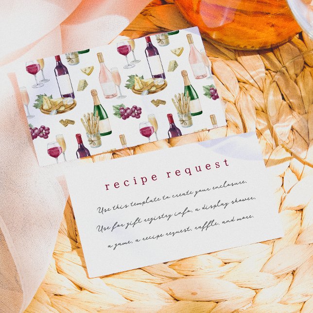 Carte D'accompagnement Vino Before Vows Vin Shower de Mariage (Card Front & Back Mock-up)