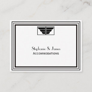 Carte D'accompagnement Vintage Art Déco Black Wht Frame #2 Hébergements