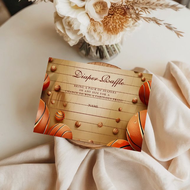 Carte D'accompagnement Vintage Basketball Sports Diapper Raffle (Créateur téléchargé)