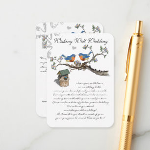 Carte D'accompagnement Vintage Bluebird Wishing well Mariage