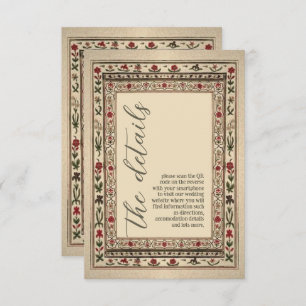 Carte D'accompagnement Vintage cadre Ethnic Motif Mariage