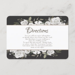 Carte D'accompagnement Vintage Cherish White Floral Mariage Directions