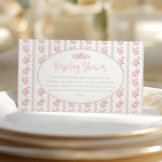 Carte D'accompagnement Vintage Elegant Pink Rose Display Shower (Créateur téléchargé)