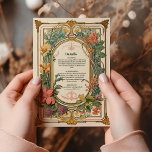 Carte D'accompagnement Vintage Floral Art Nouveau Mariage<br><div class="desc">Présentez notre Vintage Bougainvillea Art Nouveau Mariage Enclôture Card! Complétez l'élégance de votre suite de papeterie mariage avec notre carte Vintage Bougainvilliers Art Nouveau Mariage Enclume. Ornée de détails Art Nouveau complexes et de fleurs délicates de bougainvilliers, cette carte ajoute une touche de sophistication à vos invitations. Conçu avec une...</div>