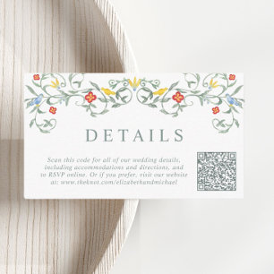 Carte D'accompagnement Vintage Garden Watercolor QR Code Détails du Maria