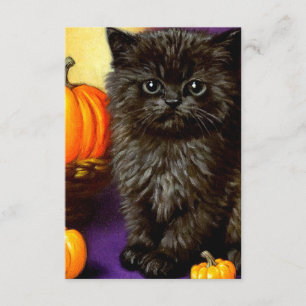 Carte D'accompagnement Vintage Halloween Kitten