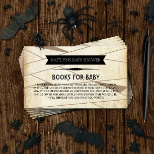 Carte D'accompagnement Vintage maman   Livre de Baby shower d'Halloween