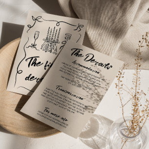 Carte D'accompagnement Vintage manuscrit dessiné moderne Détails Mariage