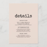 Vintage minimaliste des informations sur les invit