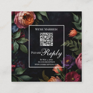 Carte D'accompagnement Vintage moody floral boho roses