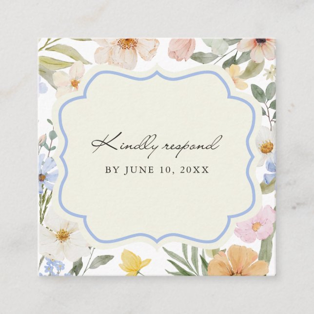 Carte D'accompagnement Vintage Pastel Mariage QR Code RSVP (Devant)