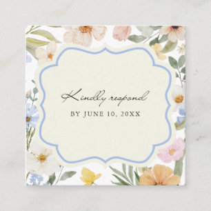 Carte D'accompagnement Vintage Pastel Mariage QR Code RSVP