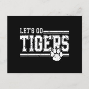 Carte D'accompagnement Vintage Tigers School Sports Nom Retro
