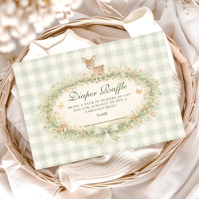Carte D'accompagnement Vintage Woodland Deer Diapper Raffle (Créateur téléchargé)