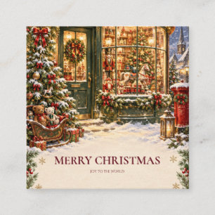 Carte D'accompagnement Vitrine de jouets nostalgiques des fêtes de Noël 