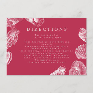 Carte D'accompagnement Viva Magenta Plage moderne Directions Coquilles de
