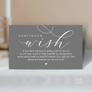 Carte D'accompagnement Vœu de lune de miel de mariage, Élégance moderne m